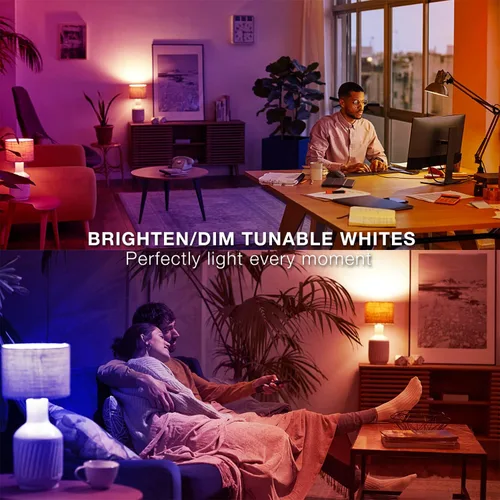 Miniatura 8 de DAYBETTER Bombillas inteligentes, bombilla Alexa, bombillas WiFi, bombilla RGBCW que cambia de color A19 9W 800LM, bombillas inteligentes que
