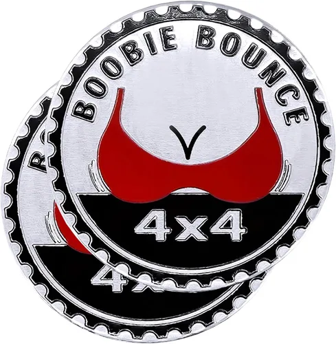 2 insignias de metal para automóvil de Booble Bounce, insignias de metal redondas 3D, compatibles con vehículos Jeep Wrangler, camiones, SUV, RV