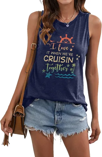 Miniatura 4 de SFHFY Camiseta sin mangas de crucero para mujer, camisetas para amantes de los cruceros, regalos de crucero, regalos para vacaciones familiares