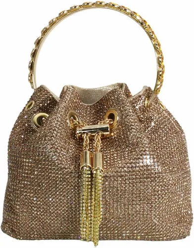 DJBM Bolso de mano con diamantes de imitación para mujer, bolso de mano de noche para mujer, fiesta, graduación, cóctel, boda