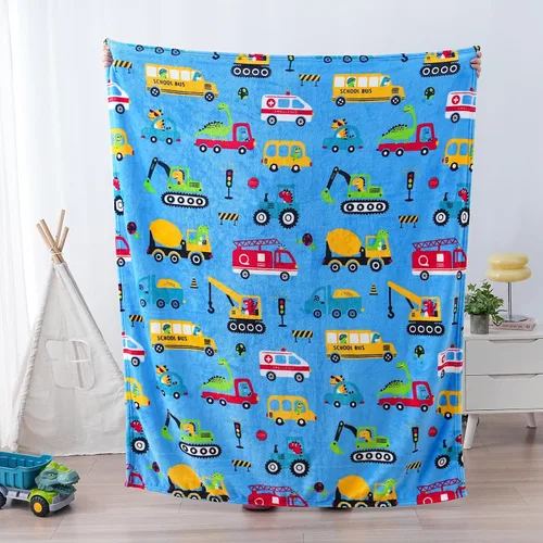Miniatura 7 de SOCHOW Manta de Vellón con Diseño de Carro Camión Lindo para Niños y Niñas, Manta de Franela Suave Ligera Acogedora y Cálida para Cama de Niños