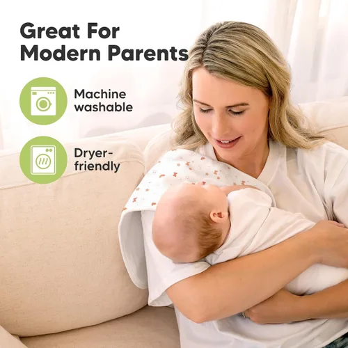 Miniatura 7 de Paños orgánicos para eructos para bebés niños y niñas, paquete de 5 paños de algodón súper absorbentes para bebés, trapos suaves y afelpados