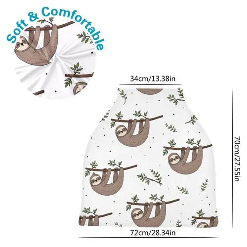 Miniatura 3 de Funda de lactancia, bufanda de lactancia, lindo Doodle Sloth fundas de asiento de coche para bebés bebés, funda para cochecito, toldo para asiento