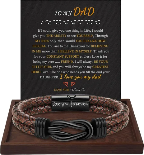 Miniatura 25 de BTYSUN Regalos para hombres, regalos del día de San Valentín para él, novio, marido, adolescentes, pulseras de cuero para hombres, regalos de amor