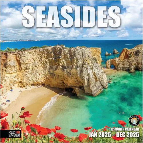Miniatura 7 de RED EMBER Untamed & Beautiful Beaches - Calendario de pared 2026 de 12 meses 12 x 24 pulgadas abierto Papel grueso y resistente Regalo