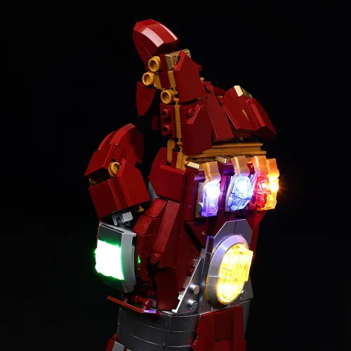 Miniatura 5 de Kyglaring Kit de iluminación LED diseñado para Lego Nano Gauntlet 76223 (sin modelo) y juego de luces compatible con réplica Iron Man Gauntlet