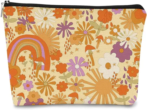 Miniatura 15 de Bolsa de maquillaje floral, bolsa de cosméticos de flores, bolsa de maquillaje estética, bolsa de maquillaje pequeña, bolsa de maquillaje