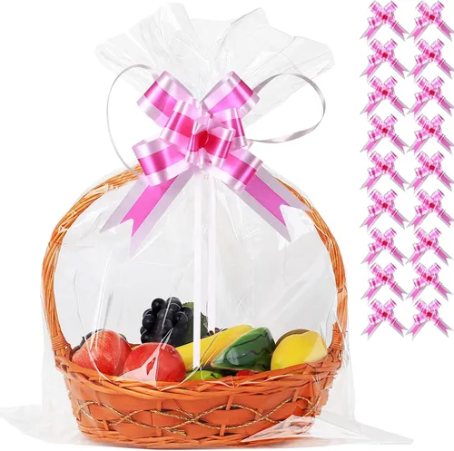 Miniatura 12 de UltraOutlet Paquete de 50 bolsas grandes de celofán de 18 x 24 pulgadas, cesta de regalo de celofán transparente, 2.3 mil de grosor, bolsas