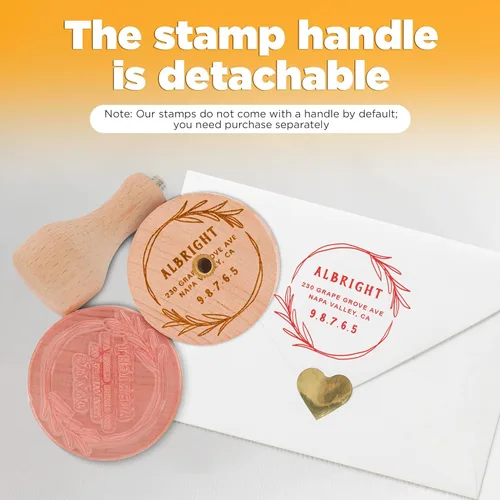 Miniatura 7 de Sello de goma personalizado, sello de logotipo personalizado con material de madera duradero, crea tu propio sello con logotipo y nombre, sello