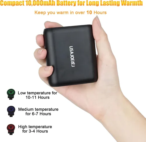 Miniatura 7 de LISAJOEJ Chaleco de forro polar térmico para hombre con batería recargable incluida ropa calefactada para caza motocicleta golf