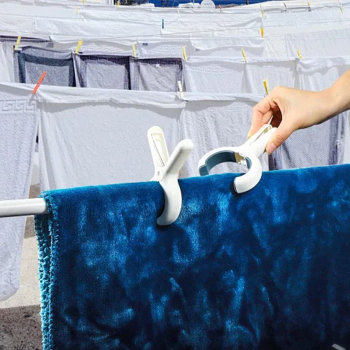 Miniatura 7 de Clip para toalla de playa, 4 alfileres de tela grandes, clip de secado de colcha, pinzas de plástico para ropa, soporte de agarre fuerte para secar