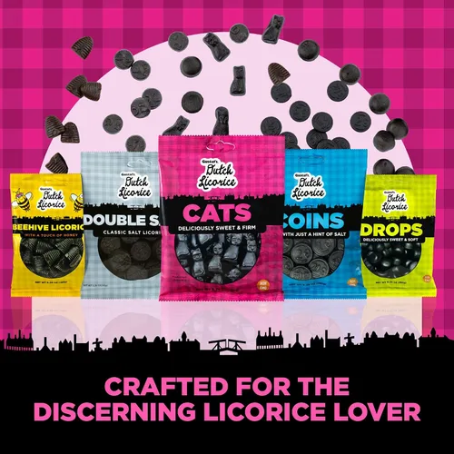 Miniatura 5 de Gustaf's Gatos de regaliz holandés – Bolsa de 5.2 oz – Gatos de regaliz negro dulce – Dulces holandeses de Países Bajos – Golosinas de regaliz negro