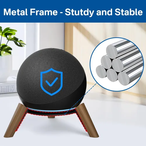 Miniatura 5 de Soporte de escritorio de madera para Echo Dot de 4ª y 5ª generación y soporte para Echo Dot Max para un mejor sonido, soporte de altavoz de trípode