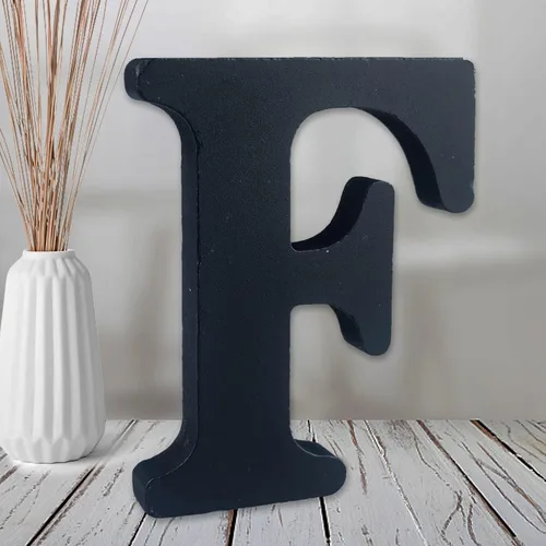 Miniatura 12 de AOCEAN Letras de madera de 6 pulgadas en negro, letra de madera sin terminar para letras decorativas de pared, letras en relieve, letrero de corte B