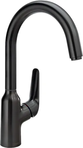 hansgrohe Focus N 71802341 - Grifo de barra de 1 manija de 14 pulgadas de alto en cromo negro cepillado