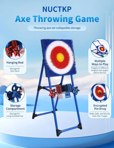 Miniatura 2 de Axe Throwing Game for Backyard with 8 Axes & 8 Star Darts,Axe Throwing Game Set for Indoor & Outdoor,Yard,Camping,Backyard