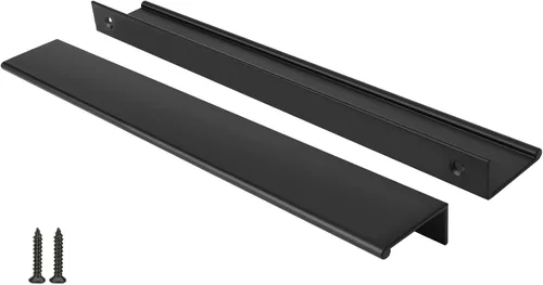 Miniatura 25 de Peaha Paquete de 10 manijas de gabinete de cocina de 1-5/16 pulgadas, tiradores negros para cajones de tocador, borde de puerta, tiradores de dedo