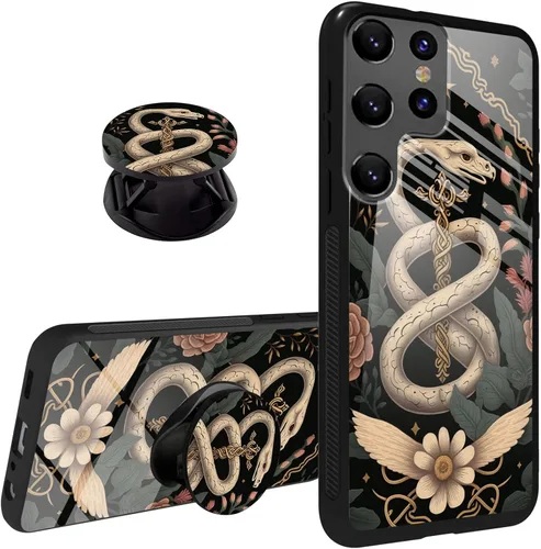 Miniatura 11 de Funda para Samsung Galaxy S22 Ultra Phone Grip con soporte expandible Soporte Soporte Kickstand, TPU suave a prueba de golpes Anti-arañazos Tapa
