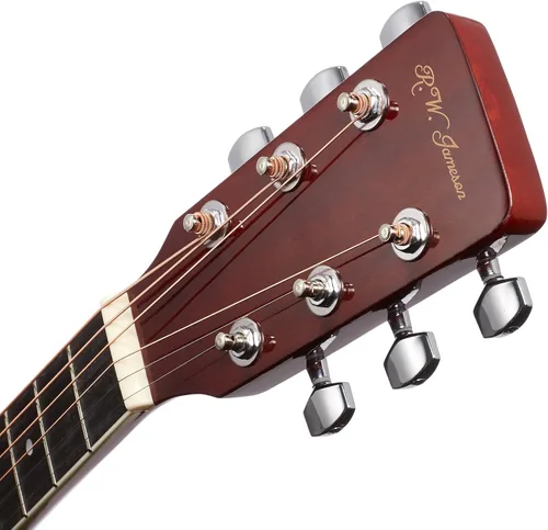Miniatura 5 de Jameson Guitars - Guitarra eléctrica acústica de tamaño completo Thinline con funda y púas Natural para diestros