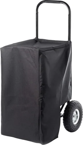 Miniatura 11 de Carrito de leña para patio interior y exterior, con ruedas y juego de herramientas para chimenea, color negro