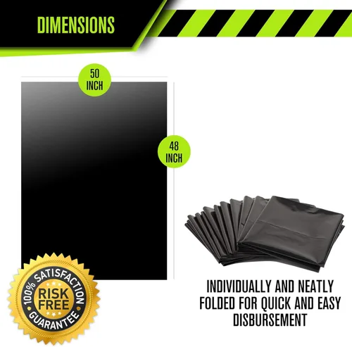 Miniatura 3 de Aluf Plastics Bolsas de Basura Negras de Servicio Pesado de 65 Galones 1.5 Mil - 50" x 48" - Paquete de 50 - Para Contratista, Exteriores
