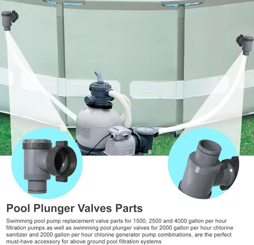 Miniatura 5 de Válvula de émbolo para piscinas Intex, conexión de válvula de émbolo 38 compatible con manguera de bomba de piscina, interruptor de bomba de filtro