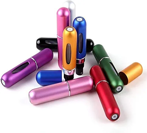 Miniatura 3 de MuOu - Paquete de 3 botellas atomizadoras de perfume, recargables, de 5 ml, multicolor, para viajes y salidas