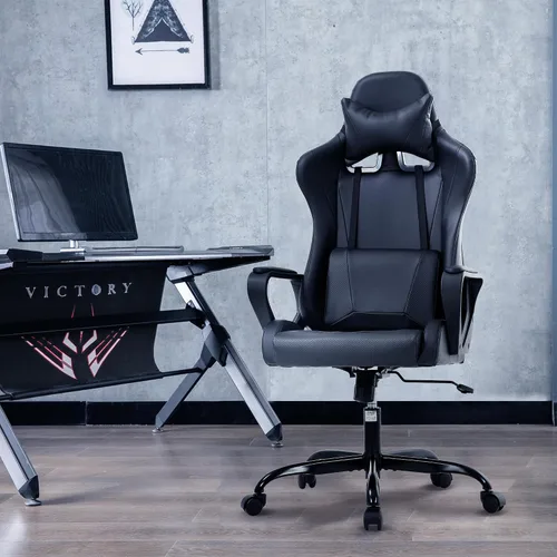 Miniatura 7 de Silla de videojuegos, silla de videojuegos, silla de escritorio de oficina con respaldo alto, silla de escritorio de oficina con soporte lumbar