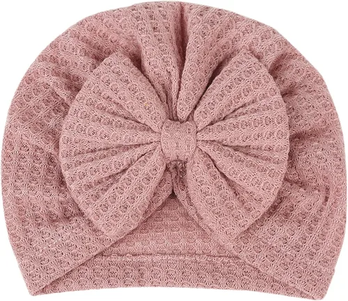 Miniatura 50 de Gorro de punto para bebé con lazos lindos turbante para envolver el sombrero (MZ6)