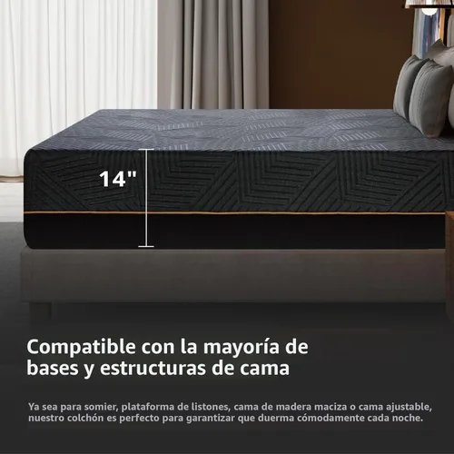 Miniatura 5 de EGOHOME - Colchón de espuma viscoelástica individual de 10 pulgadas para dolor de espalda, cama de gel de cobre refrescante en una caja, espuma