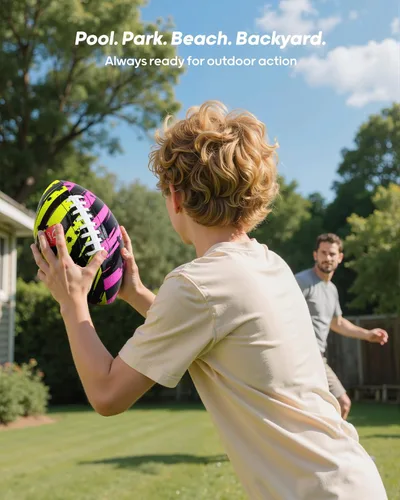 Miniatura 6 de QPAU Balón de Fútbol Impermeable, Paquete de 2 de 10 Pulgadas Juegos al Aire Libre para Adultos y Niños, Divertidos Juguetes de Piscina y Accesorios