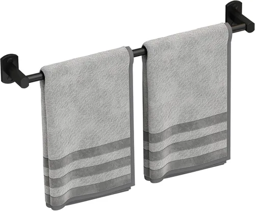 Miniatura 9 de Toallero negro, toallero de mano para baño, colgador de toallas montado en la pared, soporte para toallas de baño de cocina, barra de toalla