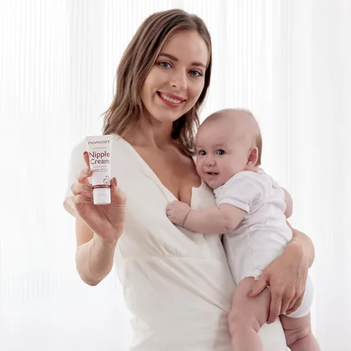 Miniatura 7 de Momcozy Crema para pezones segura para la lactancia, ingredientes a base de plantas, bálsamo para pezones sin lanolina, crema calmante, esenciales