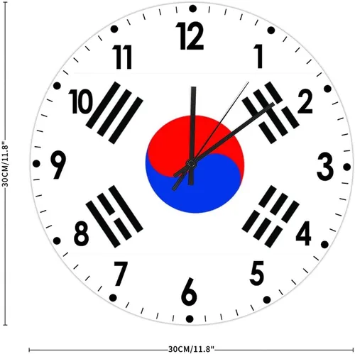 Miniatura 695 de Cheyan Reloj de pared con bandera de Canadá de 12 pulgadas, silencioso, sin tictac, de PVC, funciona con pilas, reloj redondo decorativo, regalo