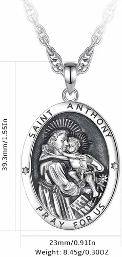 Miniatura 7 de CELESTIA Medallas de plata de ley 925 San MiguelSan CristóbalSan BenitoSan GabrielVirgen MaríaJesúsCaravacaMetatrónSello de los Siete Arcángeles