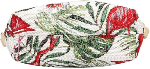 Miniatura 4 de Signare Tapiz pequeño bandolera para mujer con diseño de flamenco rosa y verde (Flang), Flamenco