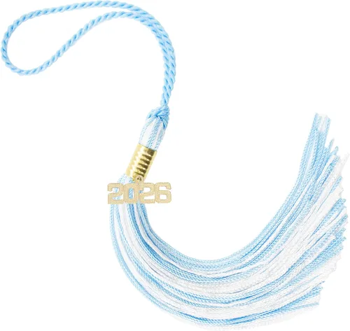 Miniatura 133 de Borla de graduación Aqua 2022, todos los colores escolares disponibles, fabricada en Estados Unidos