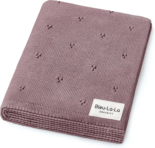 Miniatura 22 de Heritage Knit Manta Envolvente de Recepción de Algodón Orgánico para Niñas - Manta Envolvente Edredón de Punto de Algodón Orgánico de Lujo 100% 04
