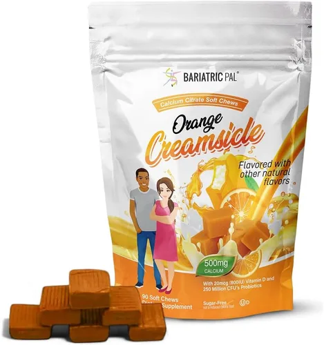 Miniatura 14 de BariatricPal Masticables suaves de citrato de calcio sin azúcar, 500 mg con probióticos (90 unidades) - Fresa Twist