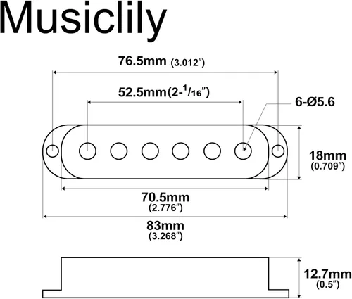 Miniatura 2 de Musiclily Juego de 3 cubiertas de plástico para pastillas de guitarra profesional para Estados Unidos/México, color blanco