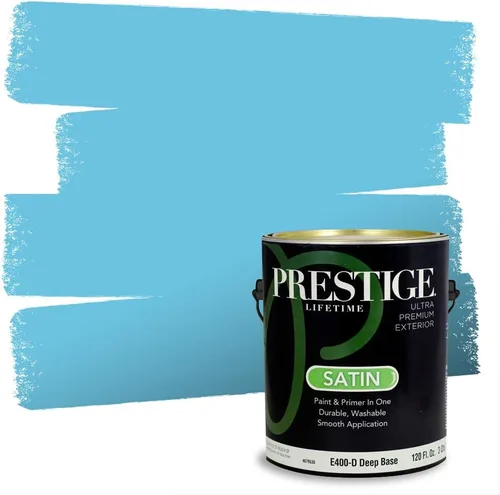 Miniatura 53 de Prestige Paints. - Base y pintura para exteriores en un solo galón, 1 galón. plano, comparable con Sherwin Williams Topsail. SW6799-PCM