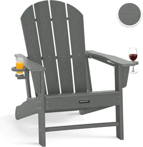 Miniatura 15 de Sillas Adirondack plegables – Silla Adirondack de plástico con soporte para tazas, sillas para exteriores resistentes a la intemperie