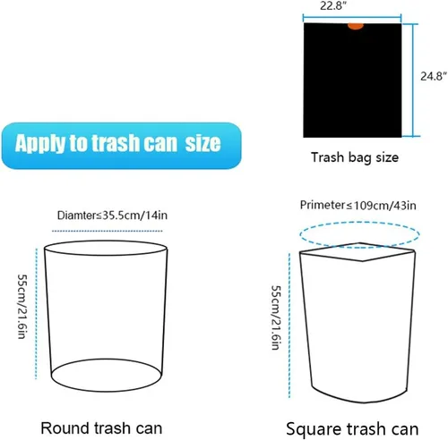Miniatura 7 de Bolsa de basura con cordón de 10 galones, forro para basura, 0.9 mil, 90 unidades (negro, 10 galones)