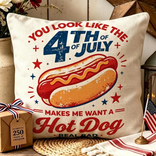 Miniatura 25 de ArogGeld Patriotic Pillow Covers 16x16 Inch 4th of July Dog Decorations America Flag Striped Star Throw Pillow Covers Personalized Funny 250th