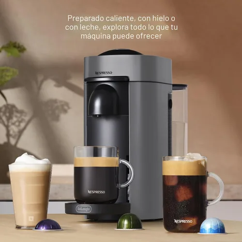 Miniatura 6 de De'Longhi Nespresso Vertuo Plus Cafetera y Máquina de Espresso de De'Longhi, Gris