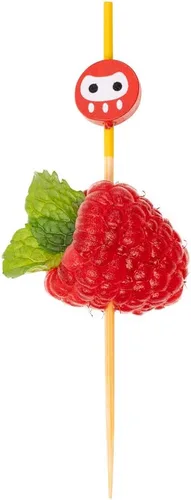 Miniatura 17 de Brochetas de cóctel de 2.75 pulgadas, 100 pinchos de aperitivo de labios sexys, puntiagudos, resistentes, palillos de dientes de bambú rojo