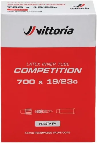 Vittoria Tubo interior de látex de competición – Presta 1.890 in núcleo extraíble – Tubo de bicicleta ligero, flexible y de rodadura rápida para