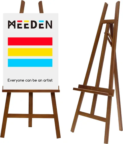 Miniatura 7 de MEEDEN Caballete de arte para exhibición, caballetes ajustables de madera de haya para pintar, sostener lienzo de hasta 90 pulgadas, ideal
