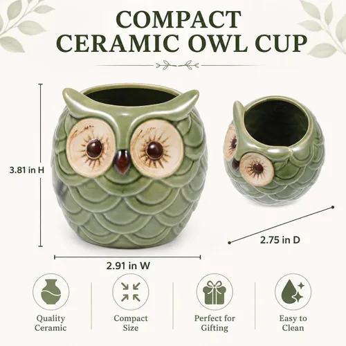 Miniatura 2 de HOMSFOU Vaso de cóctel de búho de 2.91 x 2.75 x 3.81 pulgadas, diseño creativo de búho, taza de vino para decoración de mesa y regalo del hogar