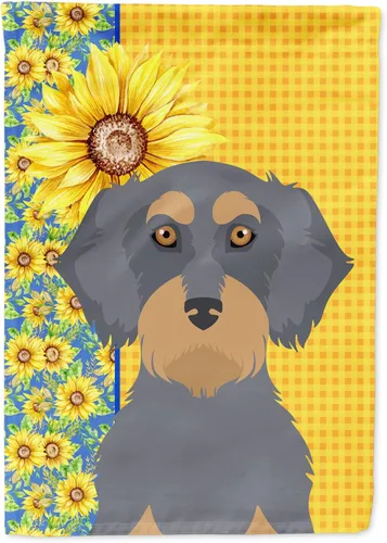 Miniatura 165 de Caroline's Treasures WDK5331CHF - Bandera de verano con diseño de girasoles rojos y blancos, manga grande, para porche, para colgar en la pared